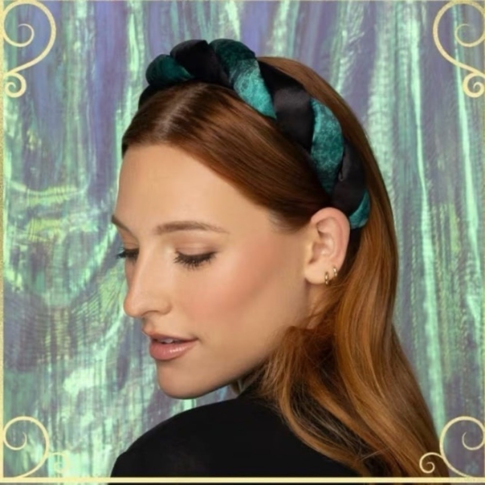 Wicked Elphaba Black and Green Satin Braided Headband